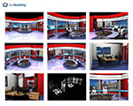 Proyecto para programa de noticias en clave de humor 'Telenonoticias' de Telemadrid. Éste mismo decorado con mínimas transformaciones se utilizó para 'Territorio comanche' de Cristina Tárrega, actualmente en emisión